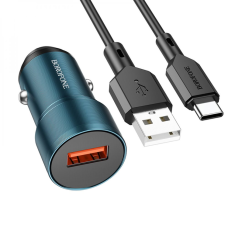 АЗП Borofone BZ19A Wisdom 18W 3A USB-A з кабелем A-C sapphire blue