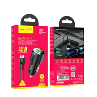 АЗП Hoco NZ6 45W 3A USB-A+2USB-C з кабелем С-L black