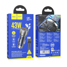 АЗП Hoco NZ8 43W 3A USB-A+USB-C з кабелем C-C blue