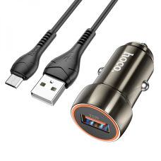 АЗП Hoco Z46 18W 3A USB-A з кабелем A-M metal gray