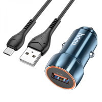АЗП Hoco Z46 18W 3A USB-A з кабелем A-M sapphire-blue