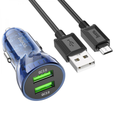 АЗП Hoco Z47 Transparent 18W 3A 2USB-A з кабелем A-M blue