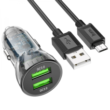 АЗП Hoco Z47 Transparent 18W 3A 2USB-A з кабелем A-M black