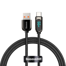 Кабель Baseus Display Fast Charging USB-A to Type-C 66W 5A 1м (CASX020001) black