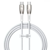 Кабель Baseus Glimmer Series Fast Charging Type-C to Type-C 100W 5A 2м (CADH000802) white