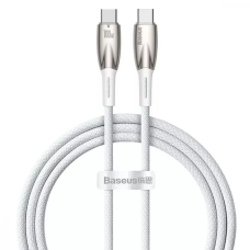 Кабель Baseus Glimmer Series Fast Charging Type-C to Type-C 100W 5A 2м (CADH000802) white