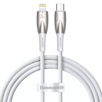 Кабель Baseus Glimmer Series Fast Charging Type-C to Lightning 20W 2.4A 1м (CADH000002) white