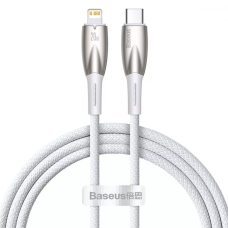 Кабель Baseus Glimmer Series Fast Charging Type-C to Lightning 20W 2.4A 1м (CADH000002) white