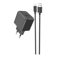 Зарядний пристрій Hoco CS11A 10.5W 2.1A USB-A з кабелем A-M black