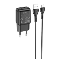 Зарядний пристрій Hoco C96A 10.5W 2.1A USB-A з кабелем A-C black