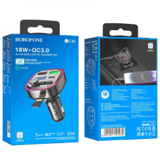 FM-Модулятор Borofone BC48 18W 3A 2USB-A+1USB-C black