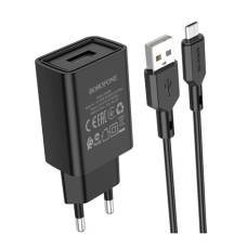 Зарядний пристрій Borofone BA68A 10.5W 2.1A USB-A з кабелем A-M black
