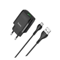 Зарядний пристрій Hoco C12Q 18W 3A USB-A з кабелем A-M black