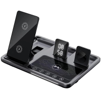 Бездротовий зарядний пристрій R11 4в1 with clock 15W black