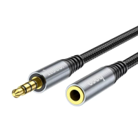 Audio кабель AUX Hoco UPA20 3.5мм 1м metal gray