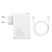 Зарядний пристрій Baseus GaN5 Pro 140W 5A USB-A+2USB-C з кабелем C-C (CCGP100202) white