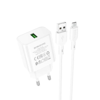 Зарядний пристрій Borofone BA72A 18W 3A USB-A з кабелем A-M white