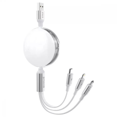 Кабель Proove Triple Connection 3в1 USB-A to Type-C+USB-A to Micro USB+USB-A to Lightning 15W 3A 1.2м white