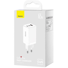 Зарядний пристрій Baseus GaN5 Pro 65W 3A USB-A+2USB-C з кабелем C-C 100W 5A (CCGP120202) white