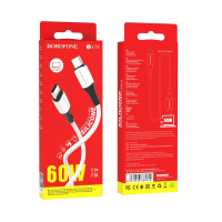 Кабель Borofone BX79 Silicone Type-C to Type-C 60W 3A 1м white