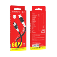 Кабель Borofone BX79 Silicone Type-C to Type-C 60W 3A 1м black