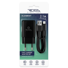 Зарядний пристрій Ridea RW-11311 Element 10.5W 2.1A USB-A з кабелем A-L black