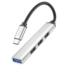 USB HUB adapter Hoco HB26 4в1 (Type-C to USB3.0+USB2.0*3) 0.13м silver