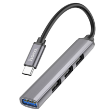 USB HUB adapter Hoco HB26 4в1 (Type-C to USB3.0+USB2.0*3) 0.13м gray