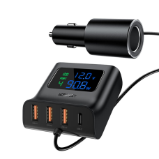 АЗП Acefast B8 90W 3A 4USB-A+USB-C black