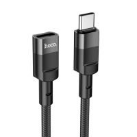 Перехідник Hoco U107 Type-C male to Type-C female 1.2м black