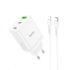 Зарядний пристрій Hoco N33 35W 3.4A USB-A+2USB-C з кабелем C-L white