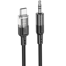Audio кабель AUX Hoco UPA27 Type-C to 3.5мм 1.2м black