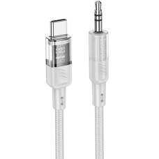 Audio кабель AUX Hoco UPA27 Type-C to 3.5мм 1.2м gray
