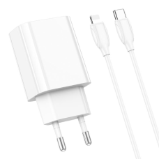 Зарядний пристрій Borofone BA65A 20W 3A USB-C з кабелем С-L white
