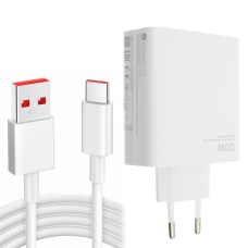 Зарядний пристрій Xiaomi 120W 6A USB-A з кабелем A-C (OEM) white