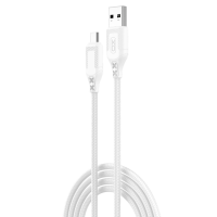 Кабель XO NB235 Zebra series Braided USB-A to Micro USB 2.4A 1м white