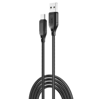 Кабель XO NB235 Zebra series Braided USB-A to Type-C 2.4A 1м black