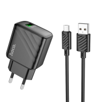 Зарядний пристрій Hoco CS21A 18W 3A USB-A з кабелем A-M black
