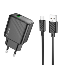 Зарядний пристрій Hoco CS21A 18W 3A USB-A з кабелем A-M black