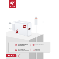 Зарядний пристрій FLYCDI FA-005 18W 3A USB-A з кабелем A-M white