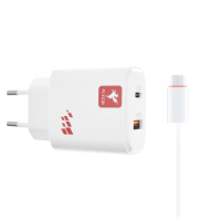 Зарядний пристрій FLYCDI FA-006 20W 3A USB-A+USB-C з кабелем A-C white