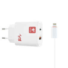 Зарядний пристрій FLYCDI FA-006 20W 3A USB-A+USB-C з кабелем A-L white