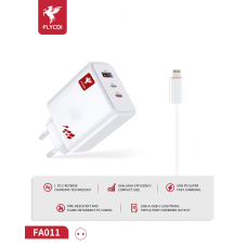 Зарядний пристрій FLYCDI FA-011 65W 3A USB-A+USB-C+Lightning white