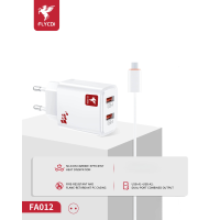 Зарядний пристрій FLYCDI FA-012 12W 2.4A 2USB-A з кабелем A-M white