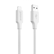 Кабель Proove Striped Silicone USB-A to Lightning 2.4A 1м white