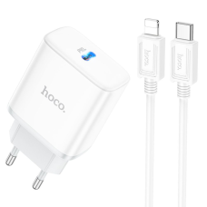 Зарядний пристрій Hoco C104A 20W 3A USB-C з кабелем C-L white