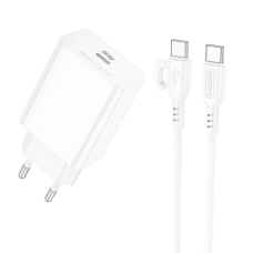 Зарядний пристрій Borofone BA21A Pro 20W 3A USB-C з кабелем C-C white