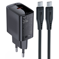 Зарядний пристрій Acefast A82 20W 3A USB-C з кабелем C-C black