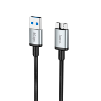 Мультимедійний кабель Hoco US10 USB-A to Micro USB3.0 5Gbit/s 0.5м black