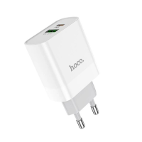 Зарядний пристрій Hoco C80A 20W 3.1A USB-A+USB-C white